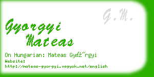 gyorgyi mateas business card